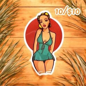 10 / $10 Retro Pin-Up Girl Sticker - Pinup / Vintage Style